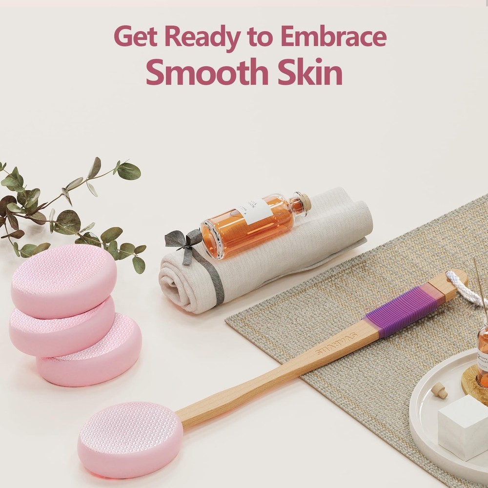 Svarvns Lotion Applicator With 4 Replaceable Pads for Back, Self, Pink