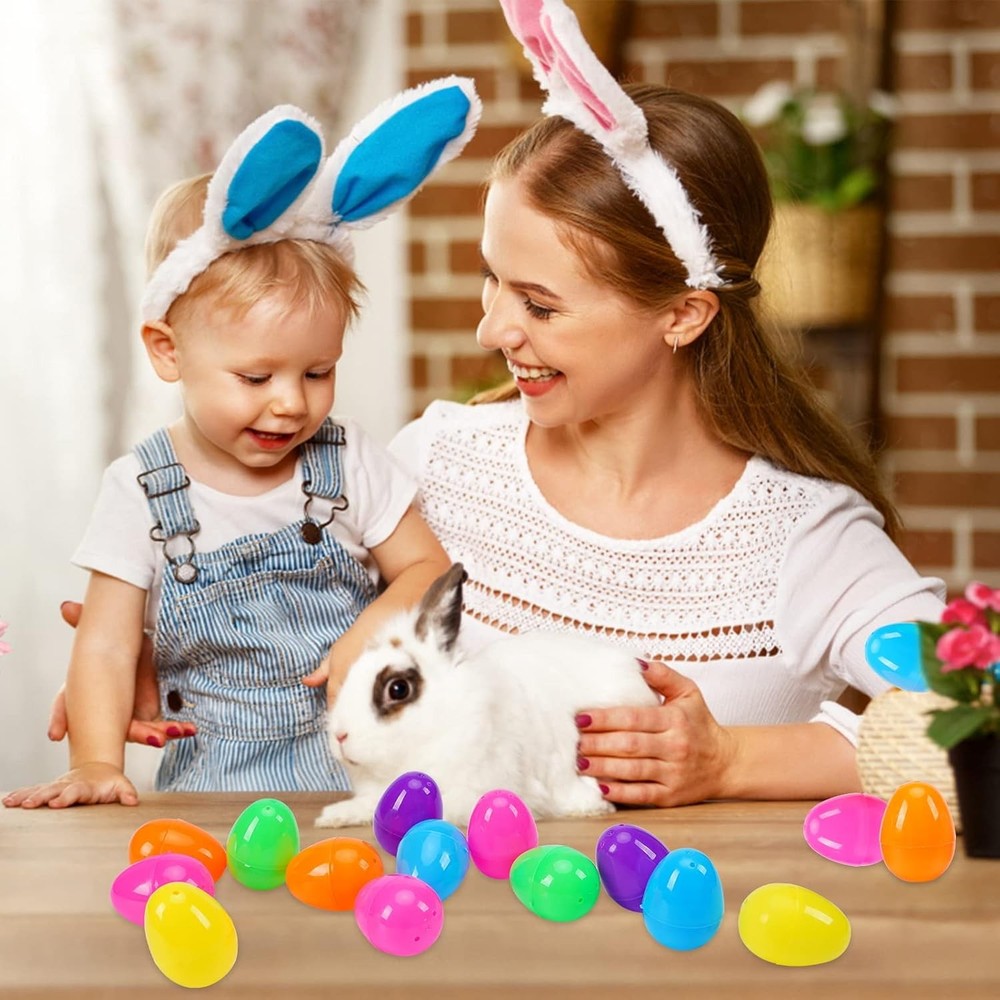 600 Pcs Plastic Easter Eggs,2.35" Bright Colors Easter Eggs for Easter Hunt, Eas