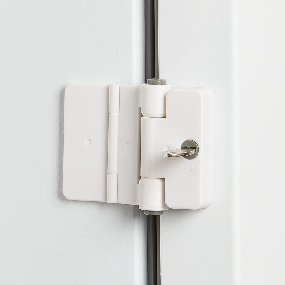 1 Pack Refrigerator Door Locks Double Button Adhesive Fridge Lock with 1