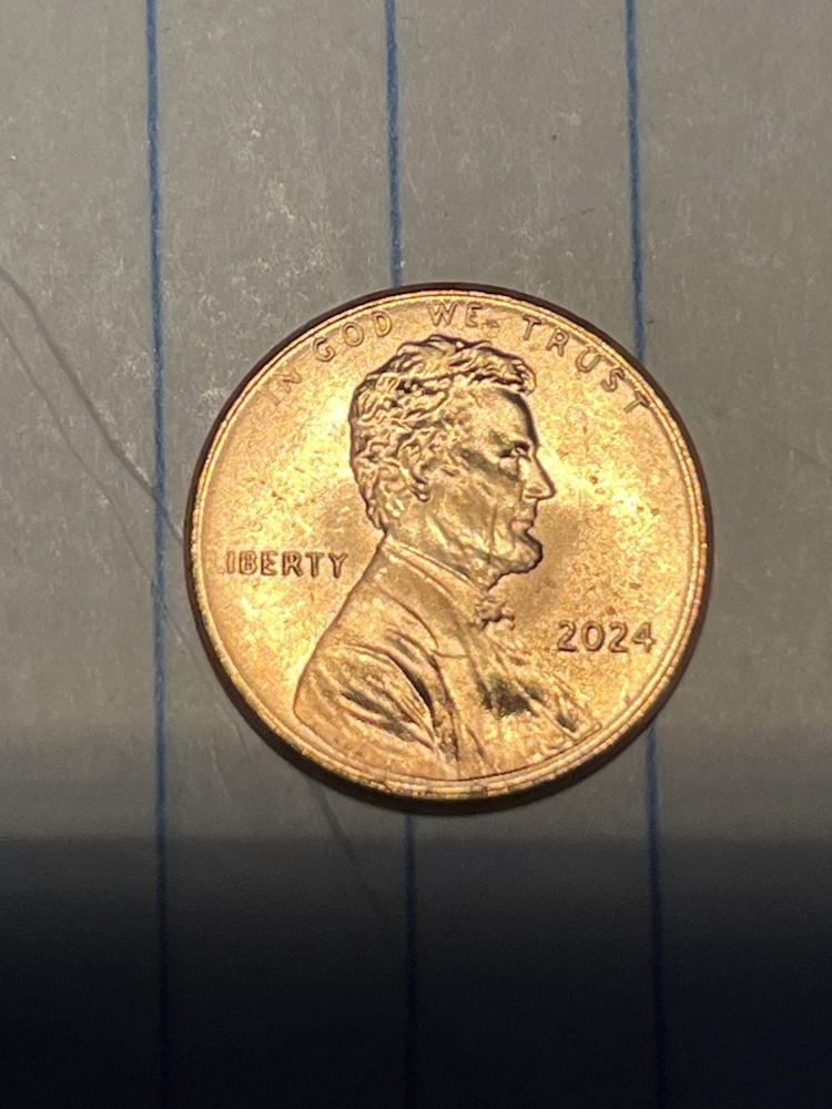 2024 P Lincoln Cent grease strike errors obverse: L