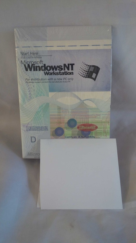 NEW Microsoft Windows NT Workstation 4.0 1-2 Processor Edition w/ COA - SEALED!