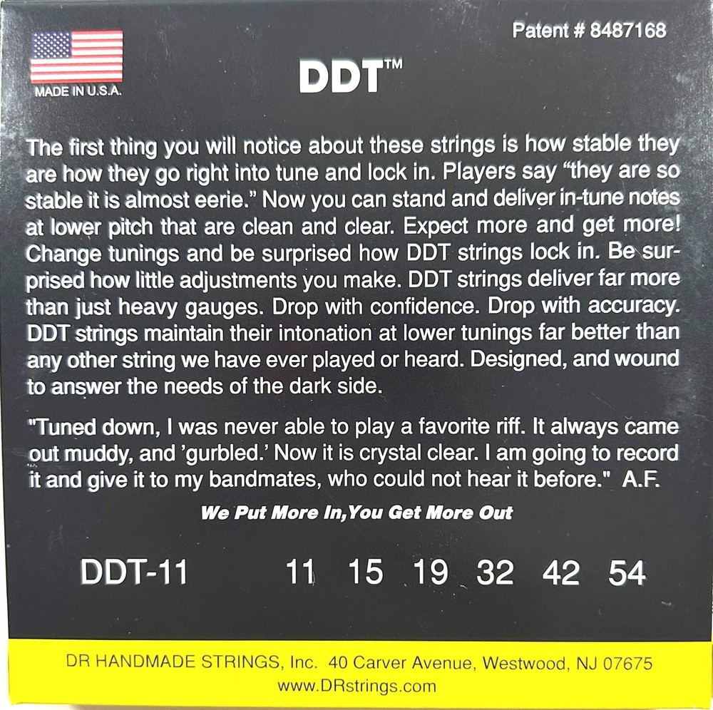 DR Guitar Strings 3 Sets Electric DDT Drop Down Tuning 11-54