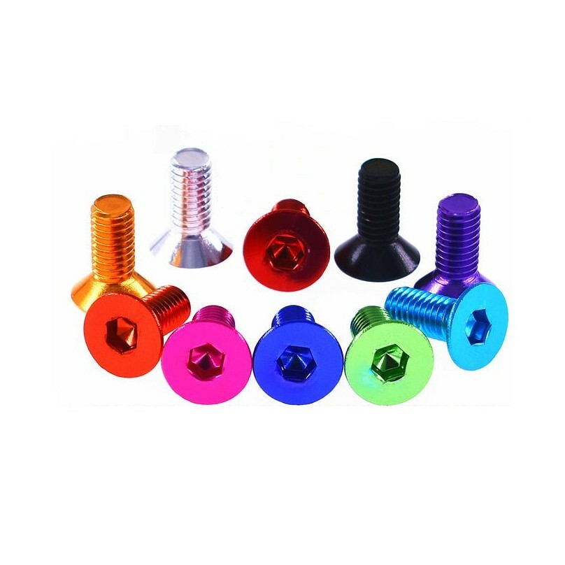 multiple colour M3 7075 Aluminum alloy flat head hexagon socket screws bolt