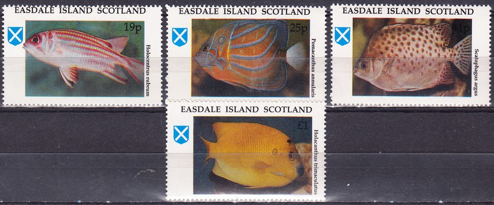 W EASDALE ISLAND 21-24 NON POSTAL FISH PERFORATED SET