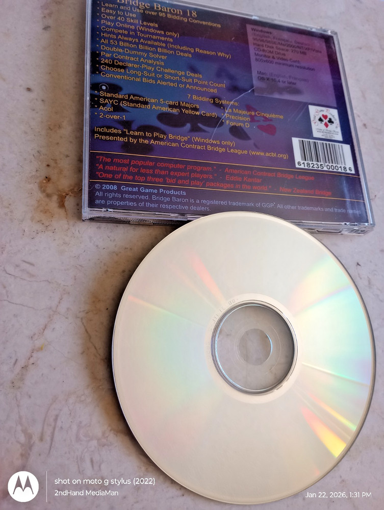 BRIDGE BARON 18 PC CD DISC GAME