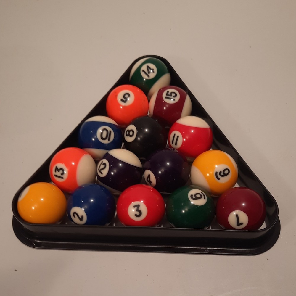 Mini Pool Balls With Rack 4-3/4"