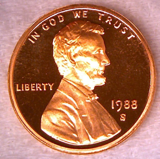 1988 S PROOF LINCOLN MEMORIAL CENT PENNY