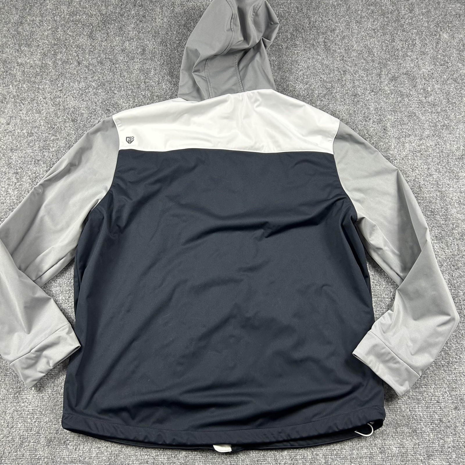 Graham Luxe Jacket Mens XL Black Gray Hooded Full Zip Softshell Windbreaker
