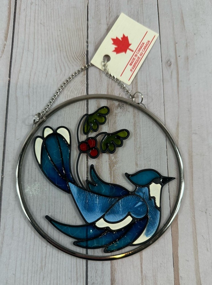 Bluebird Suncatcher, Handpainted, Made In Canada, 5”