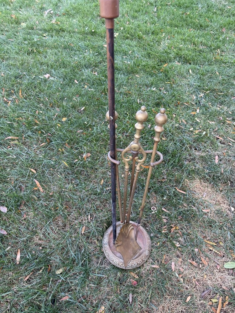 5-piece Antique Fireplace Tool Set and Cape Cod Lighter