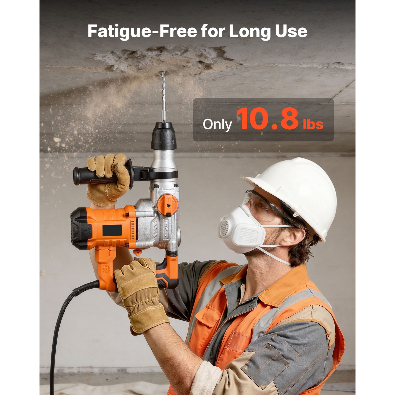 Uimoso Rotary Hammer Drill 1-1/8 in SDS-Plus Electric for Concrete and Masonry