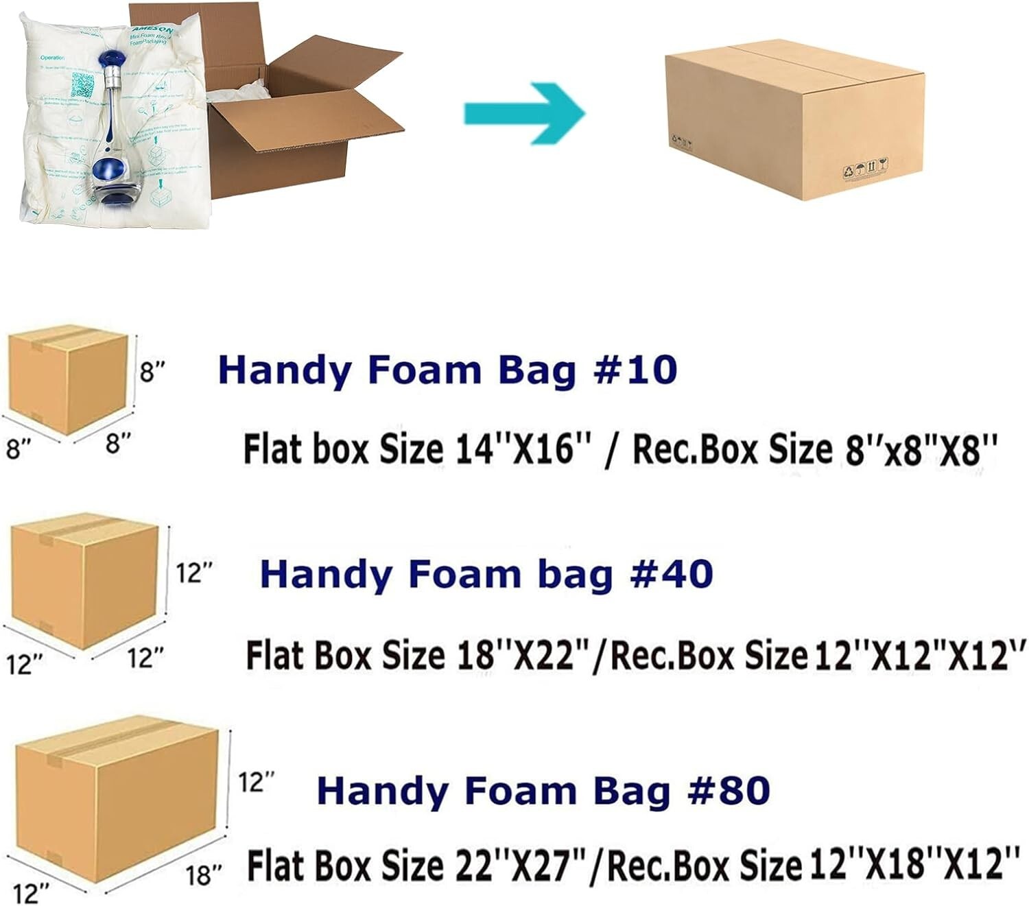 Foam Packaging Bags 26 PACK #10 Handy Foam Room Temperature Expanding Foam Bags