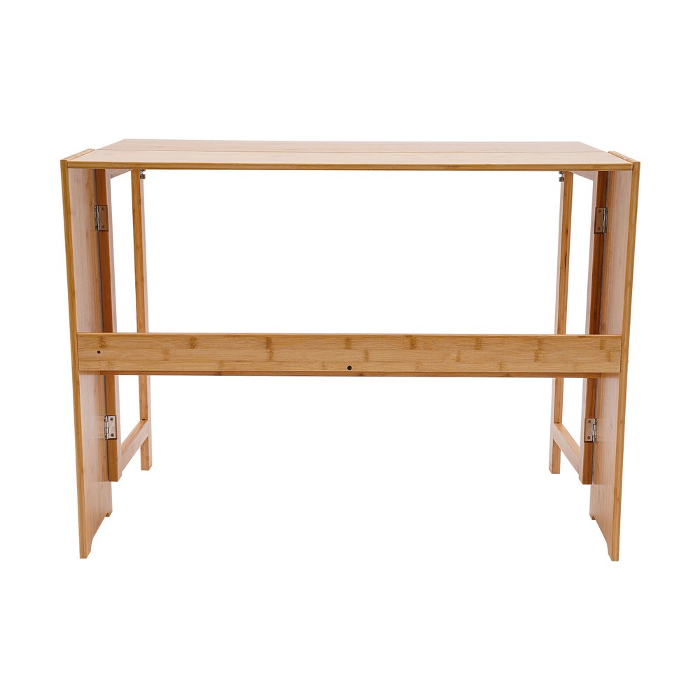 Folding Computer Desk, Modern Writing Table &Storage Shelf Home Office Work Desk