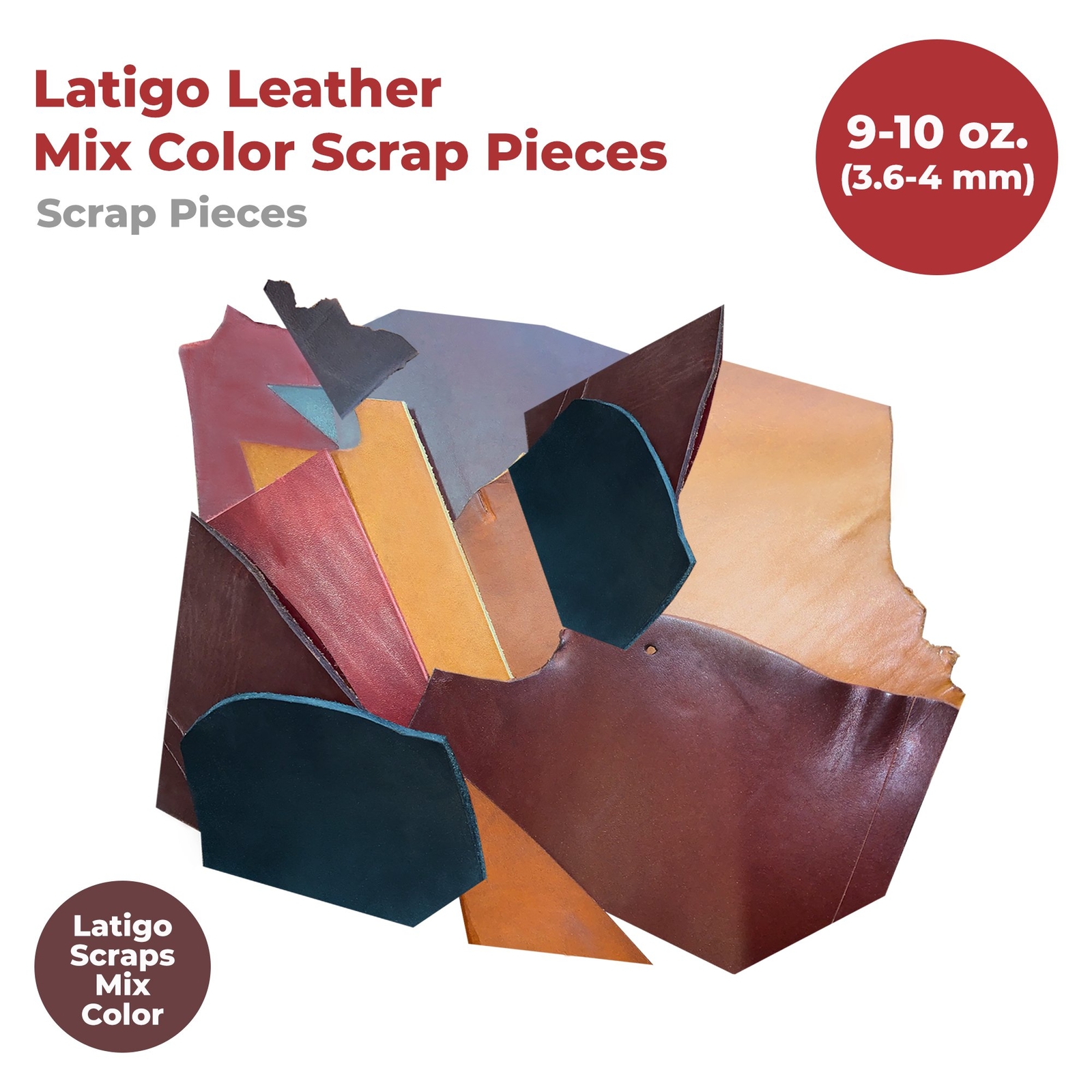 ELW Vegetable & OilTanned Leather Scraps 2-15 oz (1.4-6mm) 1-30 lb Sizes