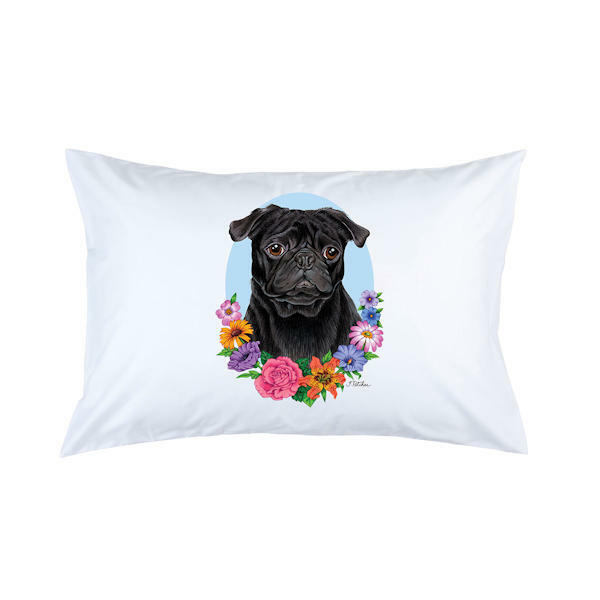 Pug Black Micro Fiber Pillowcase