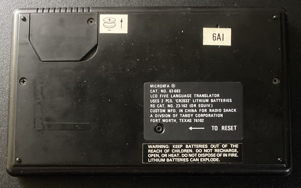 Micronta LCD Five Language Translator 63-683A Calculator Tested Works