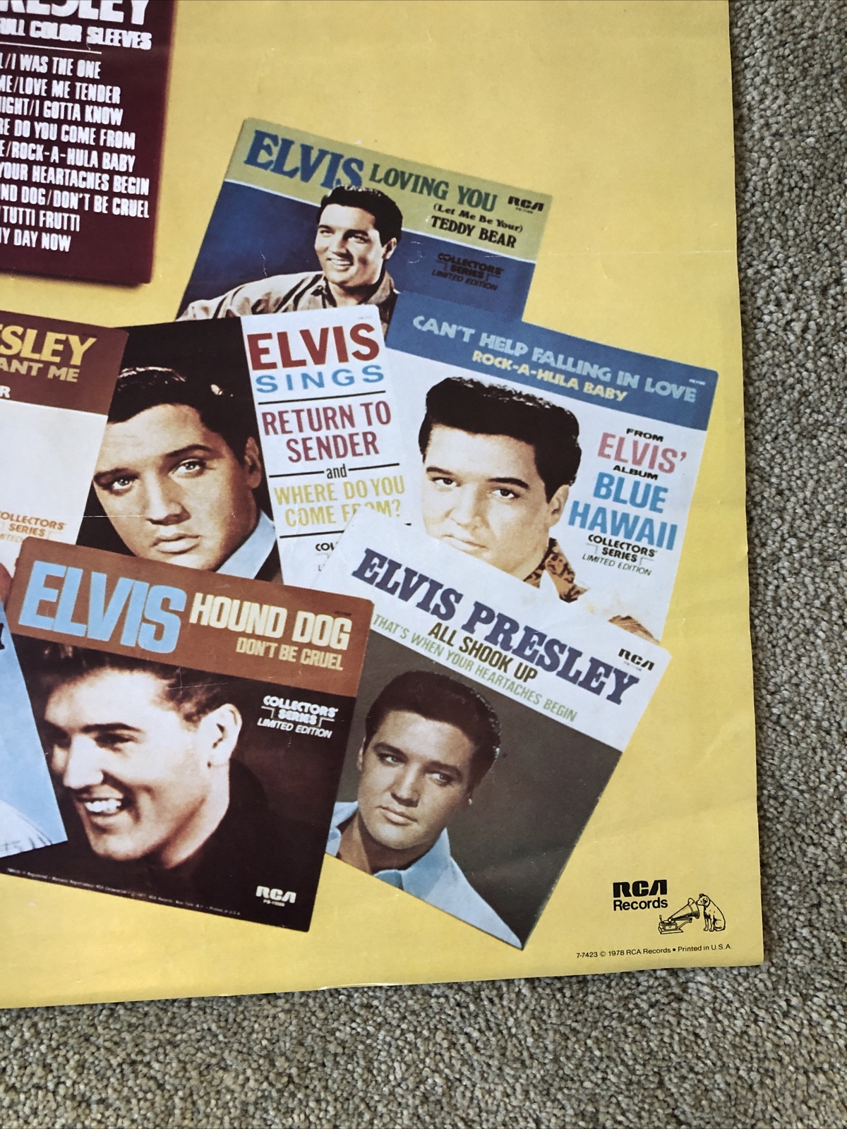 Elvis Presley Collectors Series Poster RCA Records 1978 18" x 18" Advertising