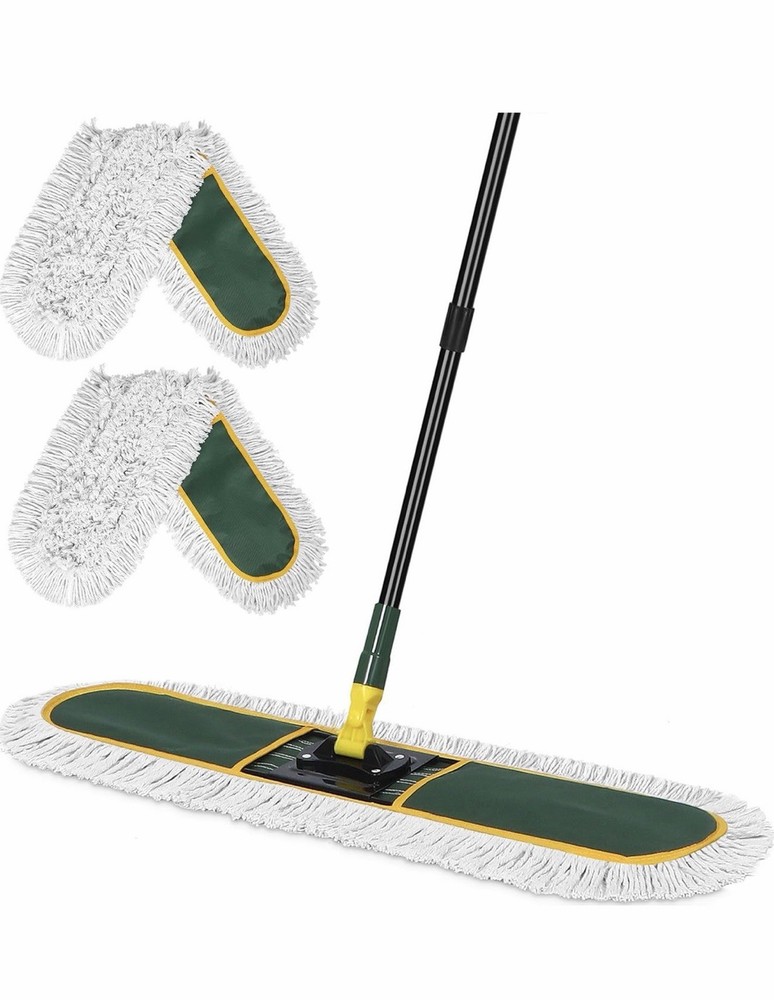 Extra Large Rectangular Microfiber Dry Pad Mop with Metal Handle