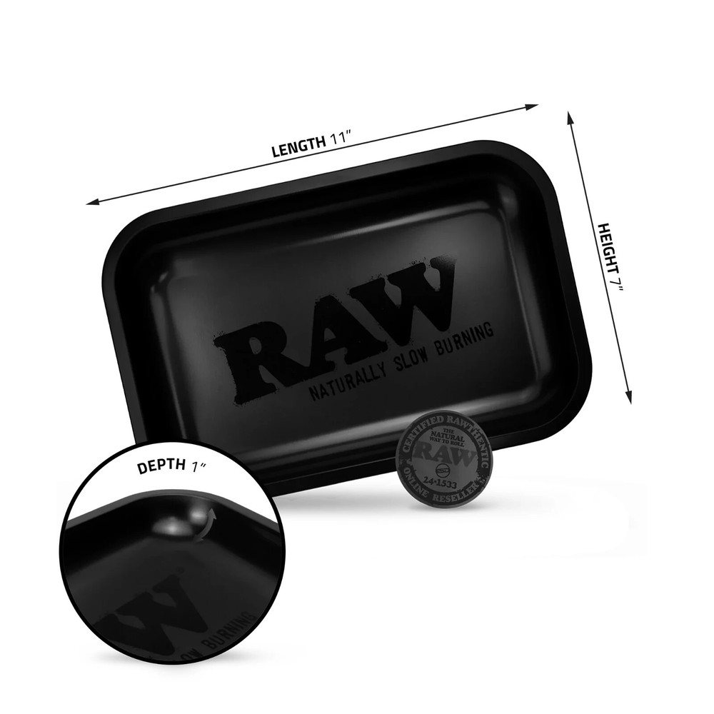 RAW Matte Black Small Rolling Tray
