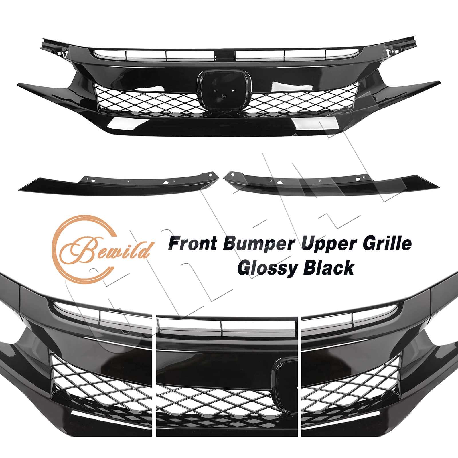 Retrofit Front Bumper Body Parts Kit For 2016-2018 Honda Civic 4-Door Sedan