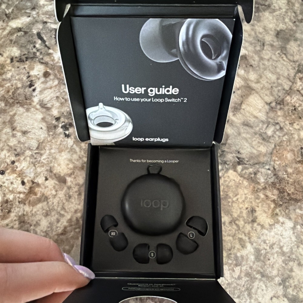 Loop Switch 2 Adjustable Ear Plugs, Black, Multiple Sizes - Brand New BOX OPENED