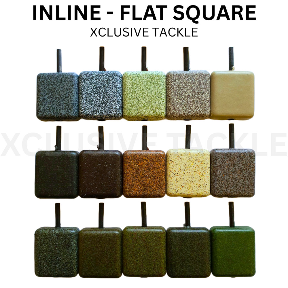 10 x INLINE FLAT SQUARE CARP LEADS - ALL COLOURS AND SIZES AVALIABLE
