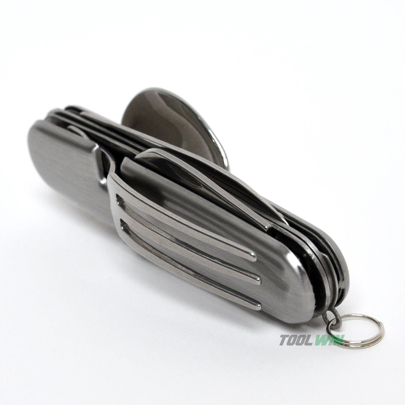 4-in-1 Folding Camping Cutlery Set Eating Utensil Fork Knife Spoon Mess Kit