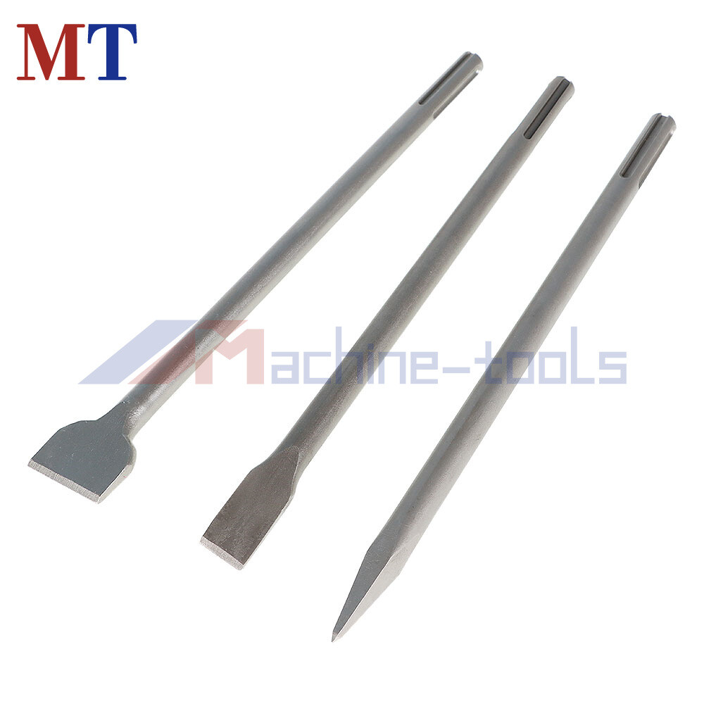 3 Pack 16" SDS Max Bits Set Long-Point Chisel, Scaling Chisel Flat Chisel