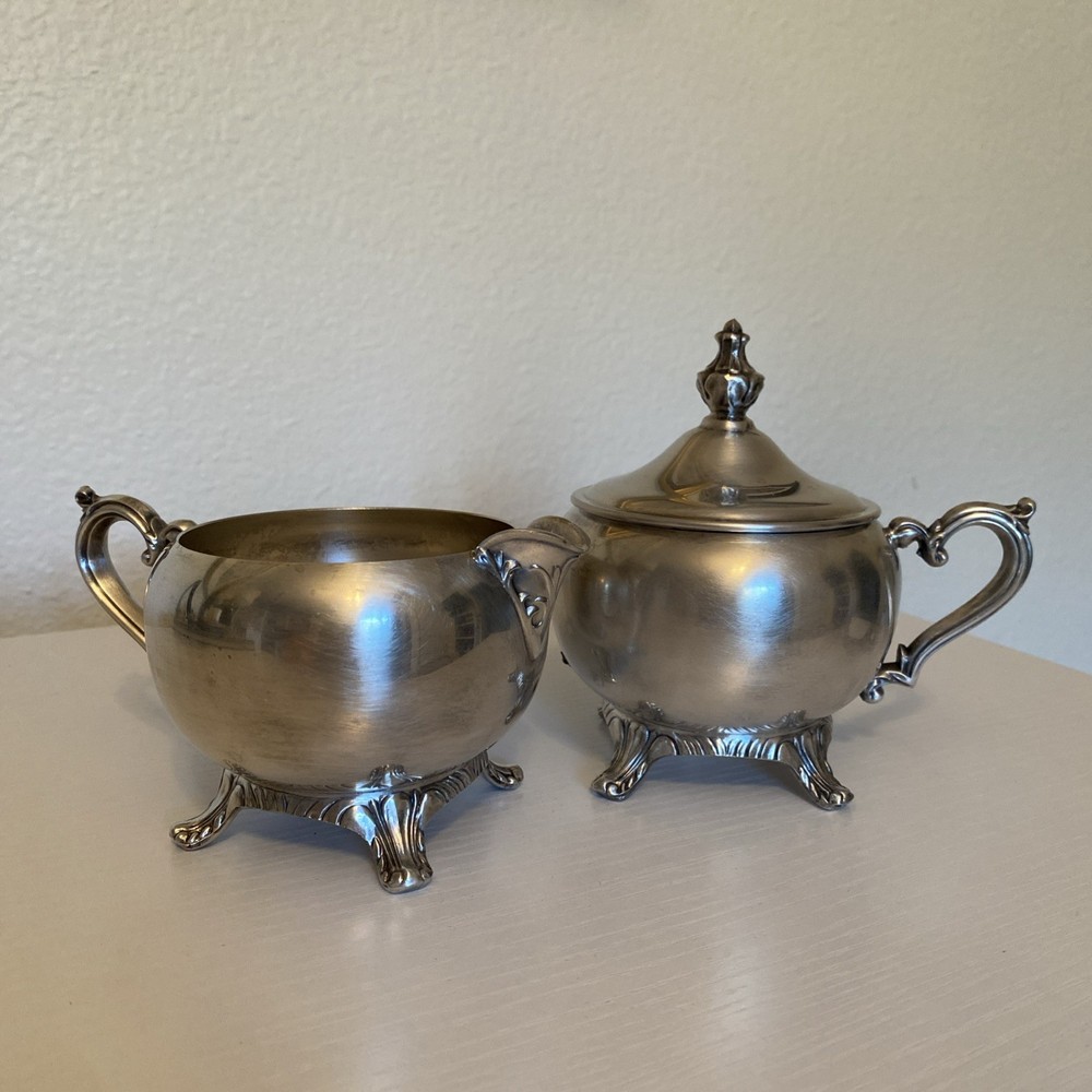 Vintage Silverplate Sugar & Creamer Set Footed – Replacement