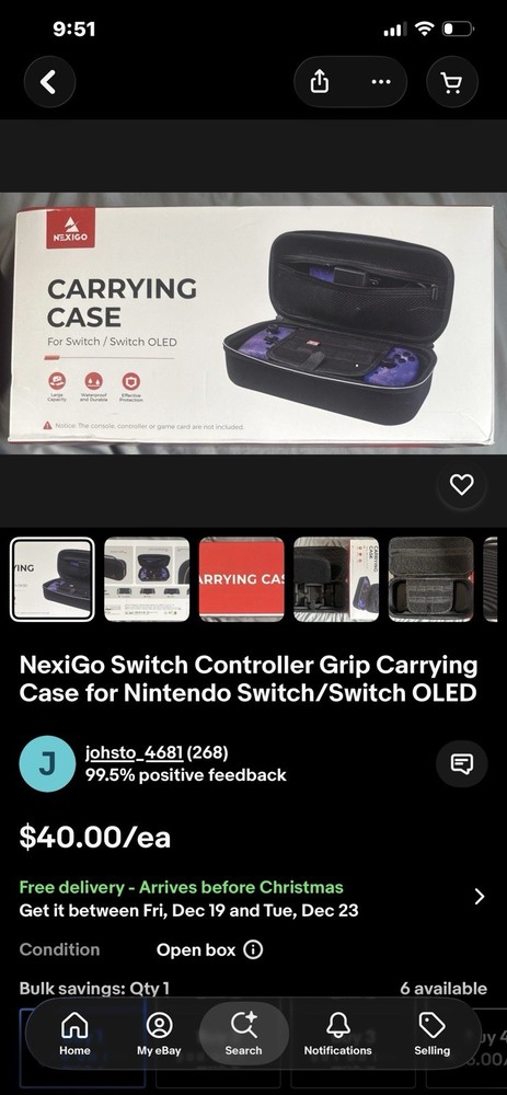 NexiGo Switch Controller Grip Carrying Case for Nintendo Switch/Switch OLED