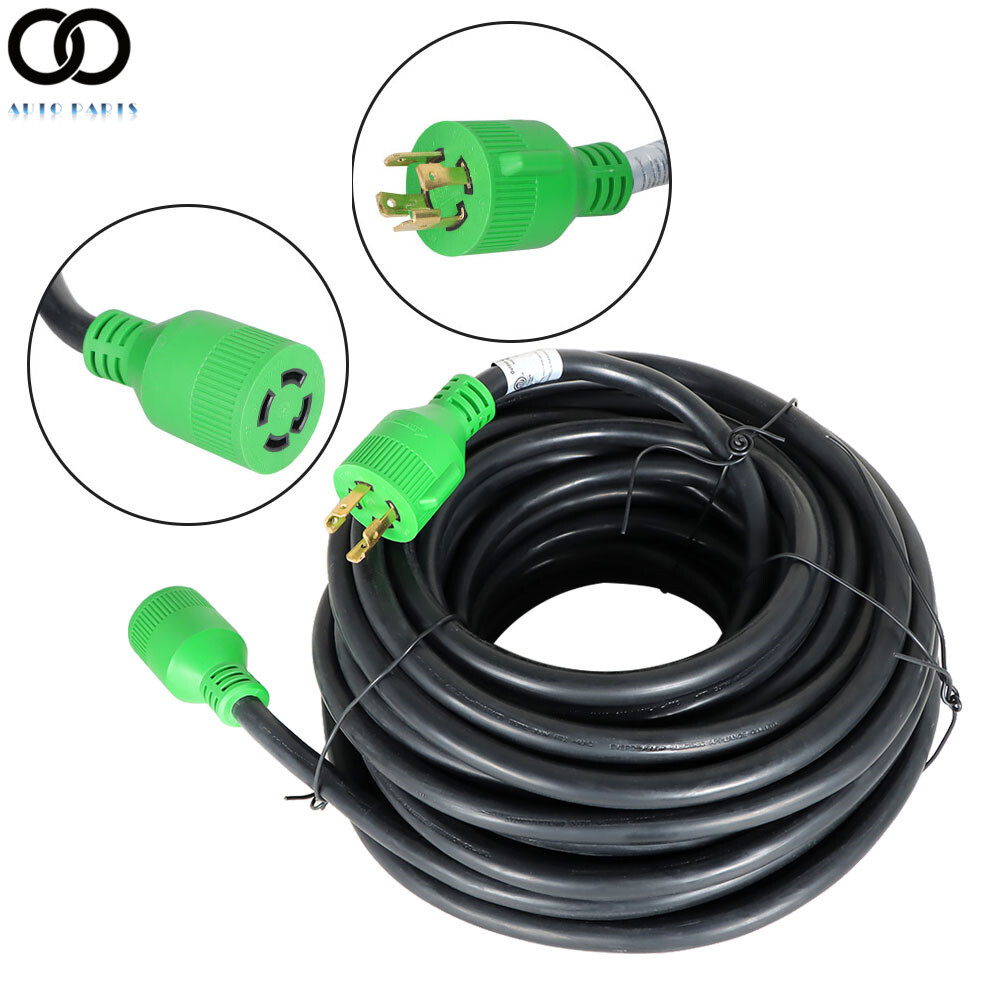 30 Amp 10~100FT Generator RV Extension Power Cord L14-30P/R 4 Prong Twist Lock