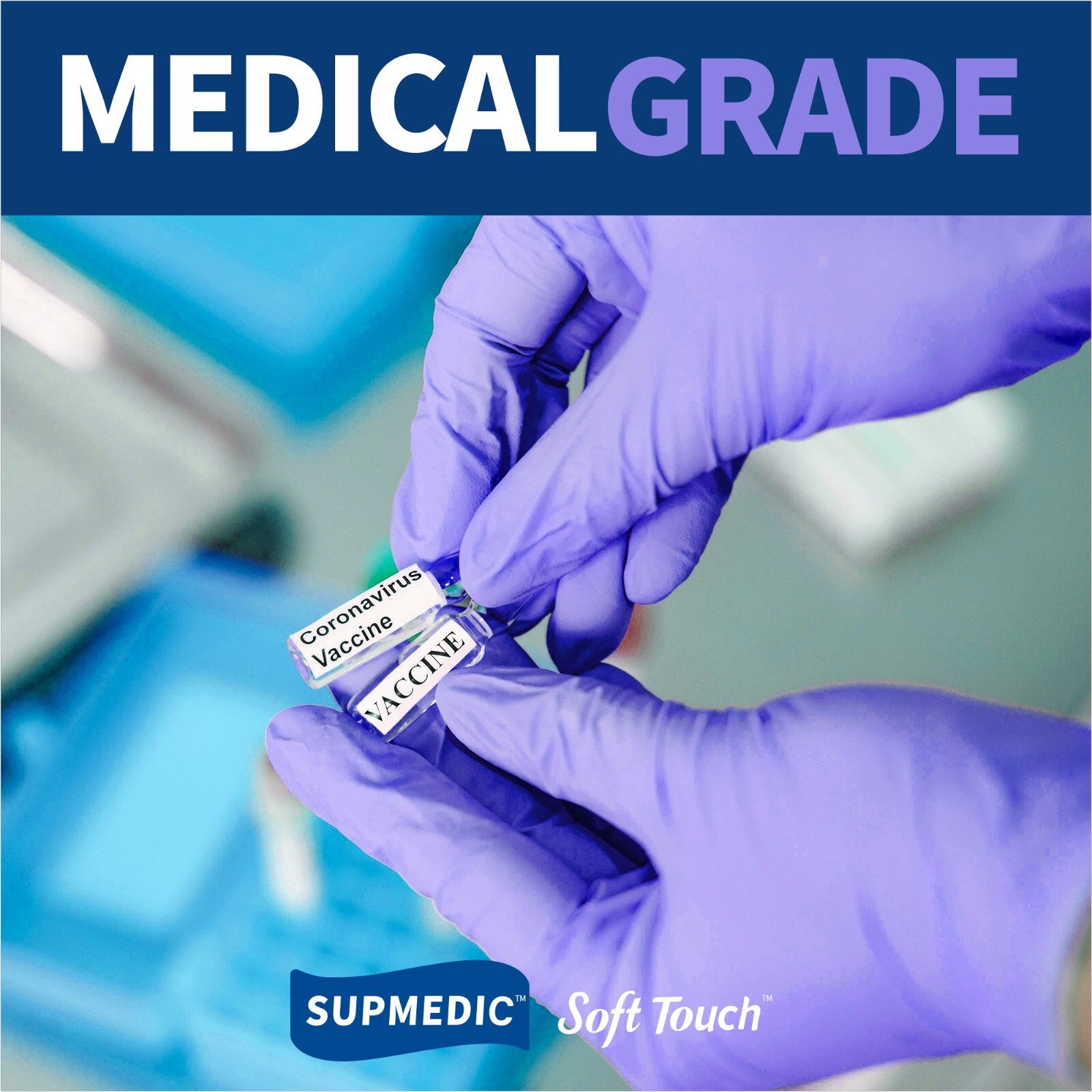 Medical Nitrile Exam Gloves Powder-Free Food-Safe Disposable Glove Purple 100PCs