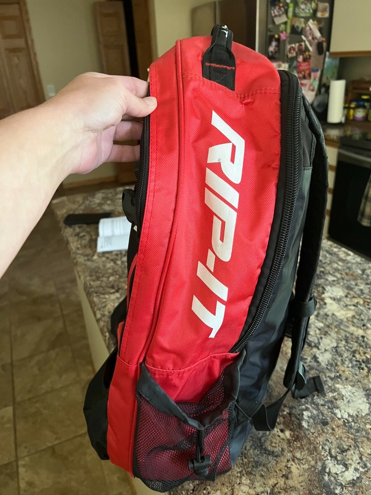 RIP-IT Player Baseball Softball Backpack - Softball Equipment Bag, Red