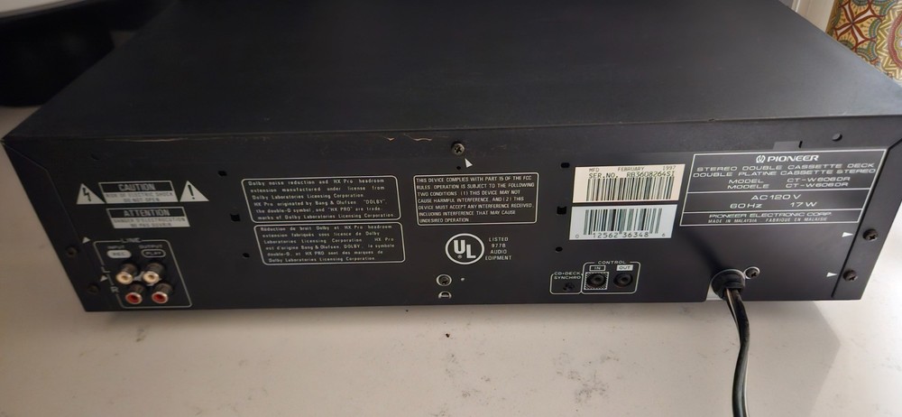 Pioneer CT-W606DR Digital Processing Double Cassette Deck Tested Works Pristine