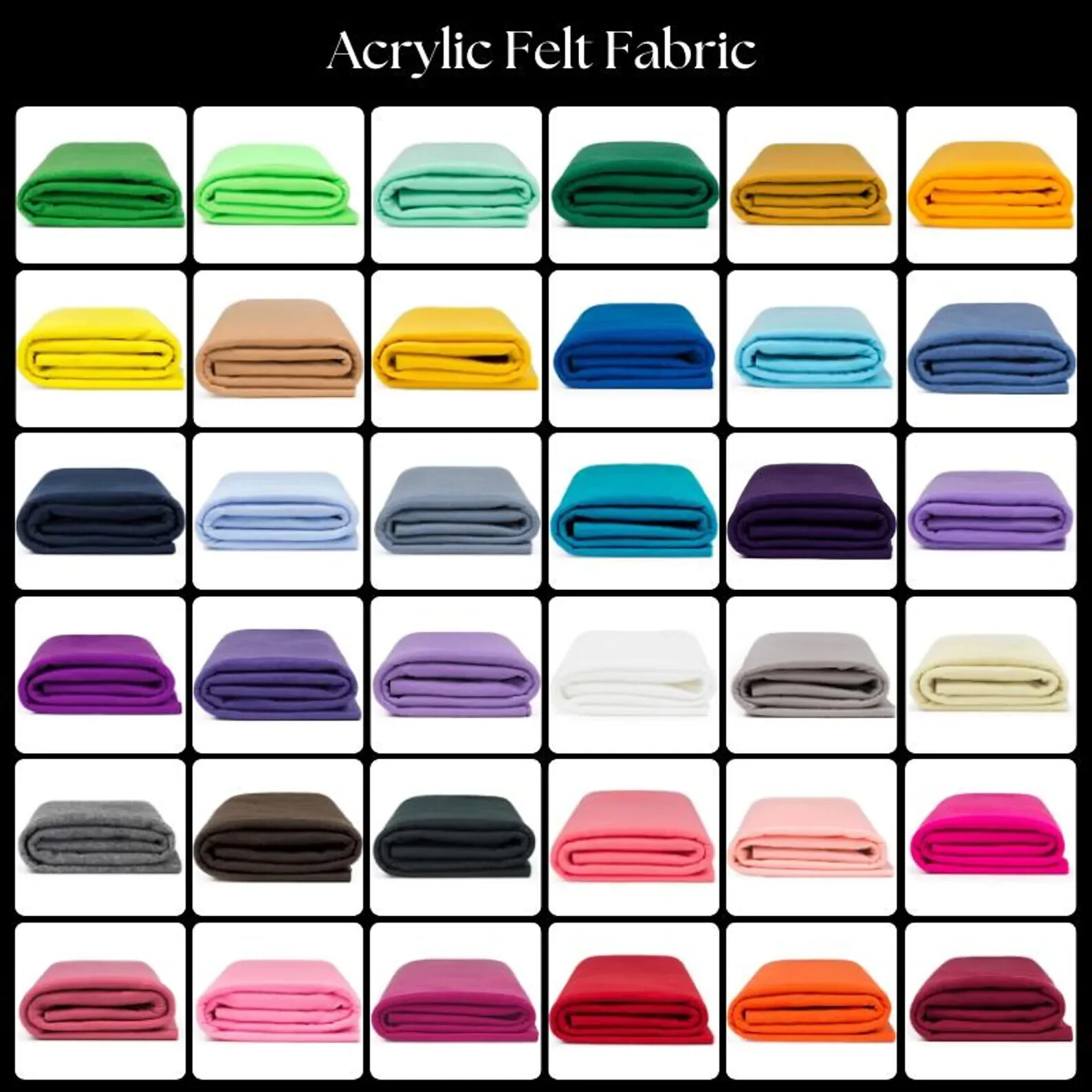 Felt Fabric by The Yard - 72" Wide & 1.6mm Thick Acrylic Felt - Soft and Durable