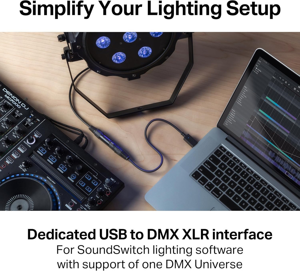 Micro DMX Interface - Ultra-Compact USB to DMX Interface with 3-Month Free Soft