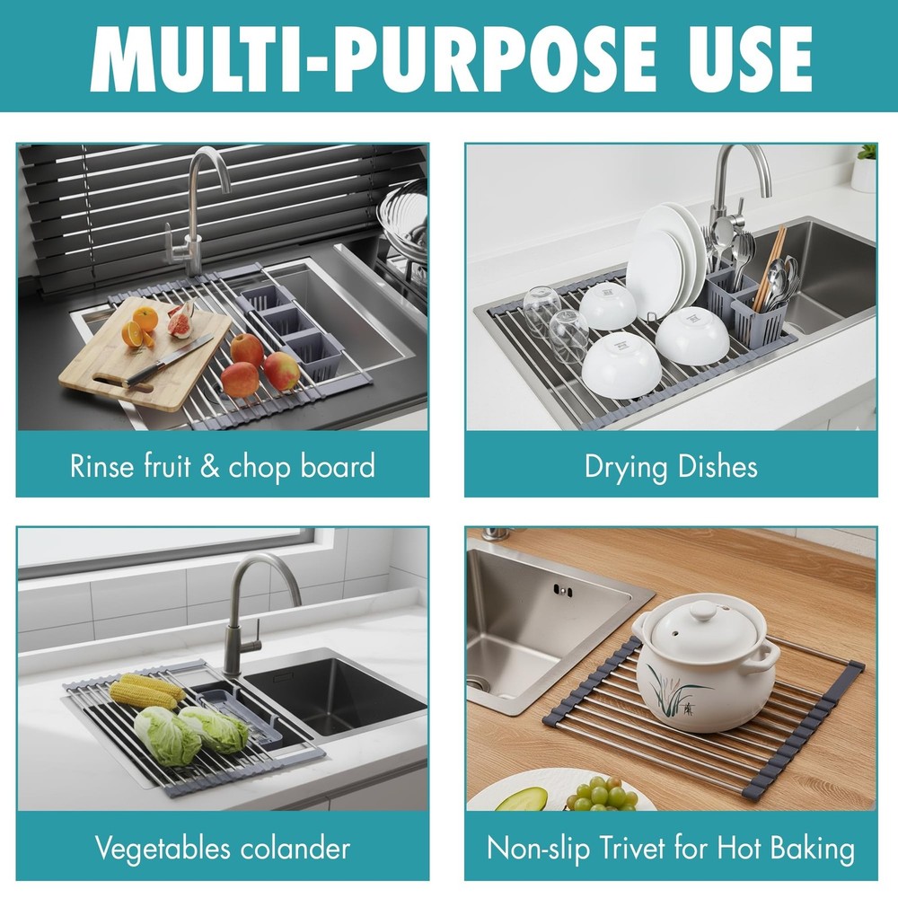 Havenity™ Expandable Roll Up Dish Drying Rack for Small Sinks - Expandable