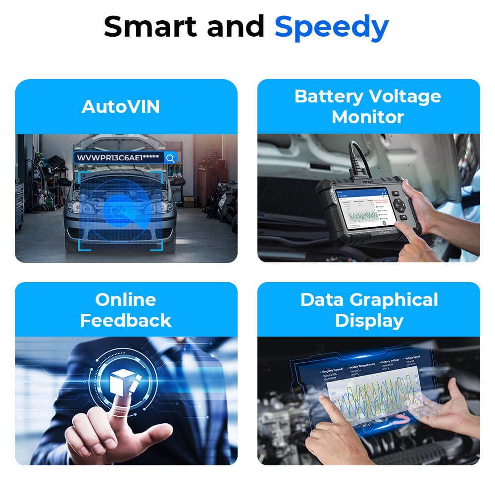 TOPDON Automotive OBD2 ABS SRS Reset Diagnostic Scanner Tool OBD Car Code Reader