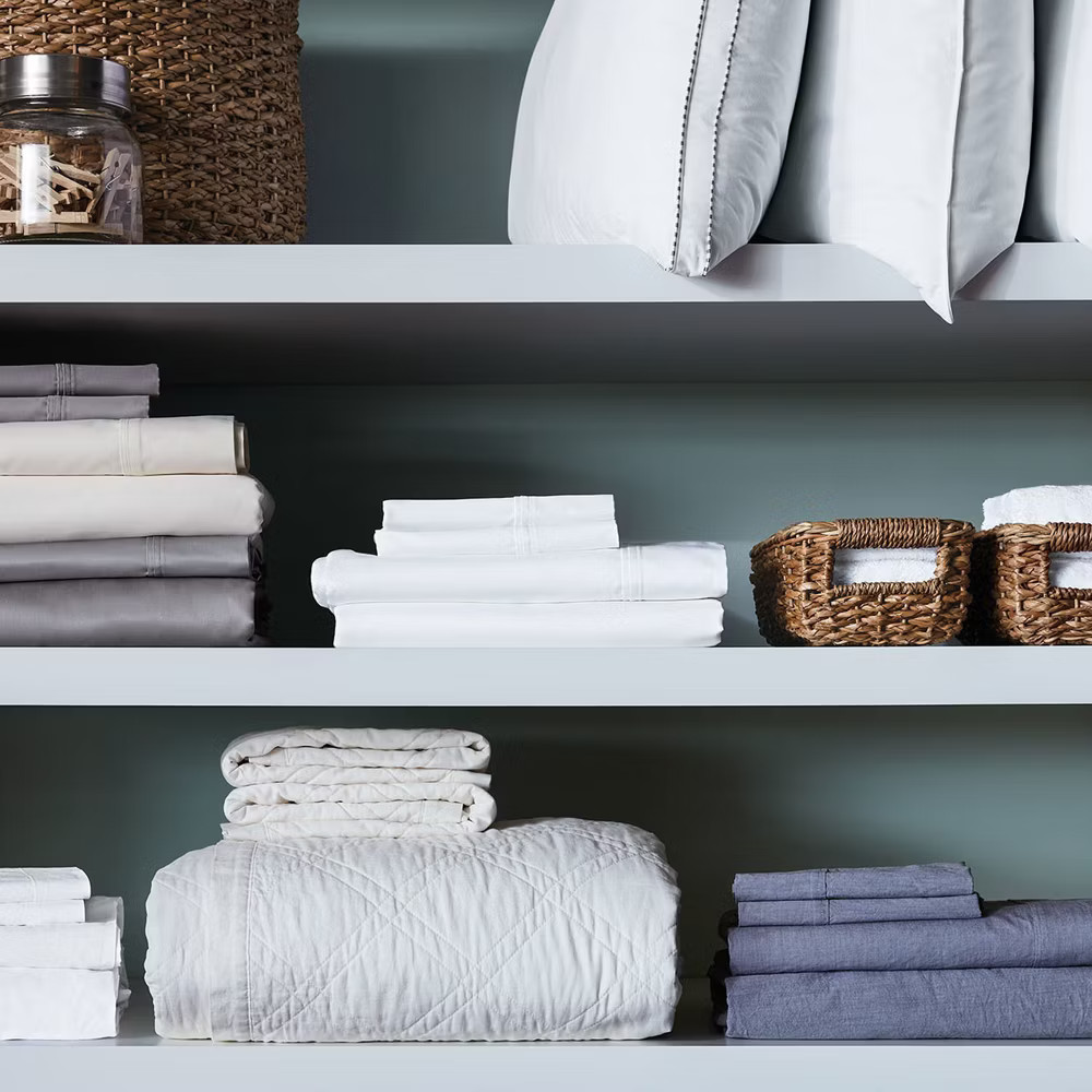 Queen Solid Performance 400 Thread Count Sheet Set White - Threshold: Cotton