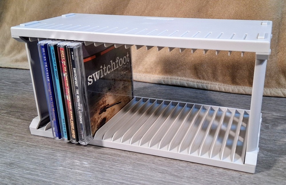 Vtg. 1990s FELLOWES 22 CD Compact Disc Storage Rack -Desktop/Stackable