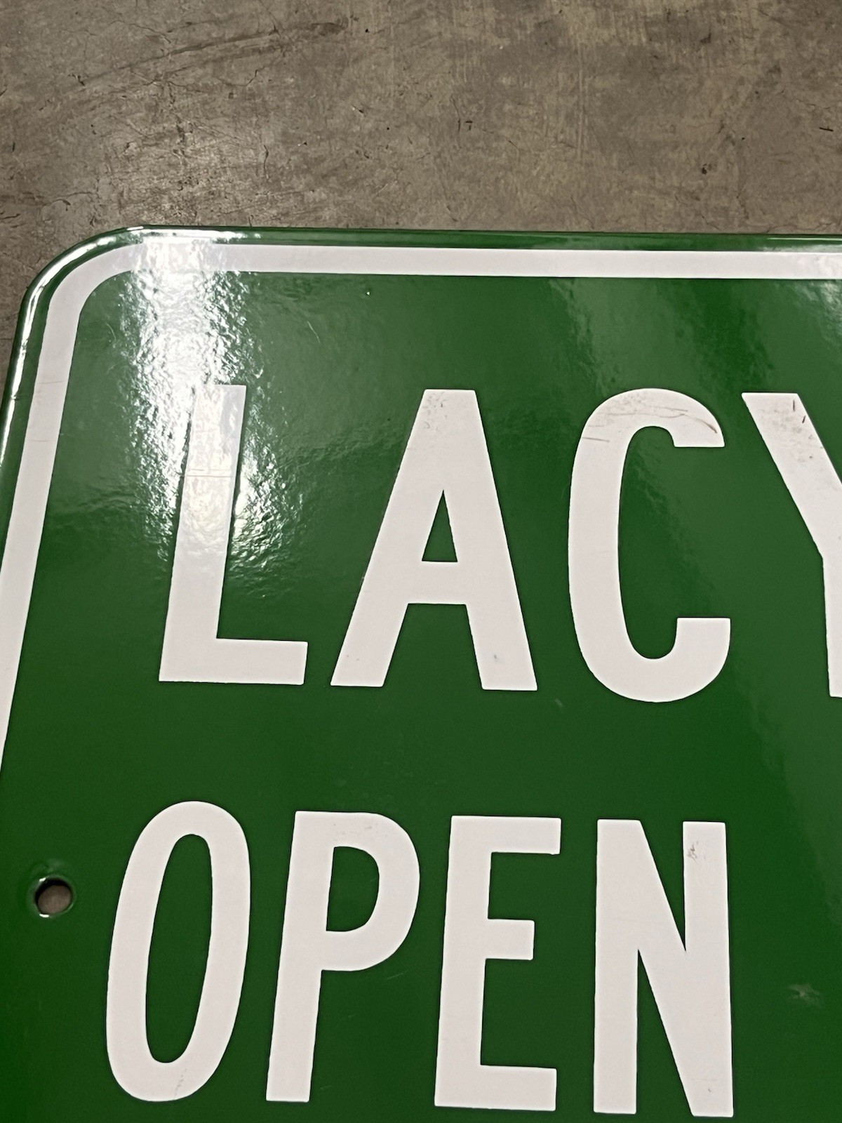 LACY PARK Porcelain sign SAN MARINO, CA BEAUTIFUL Sign!!!