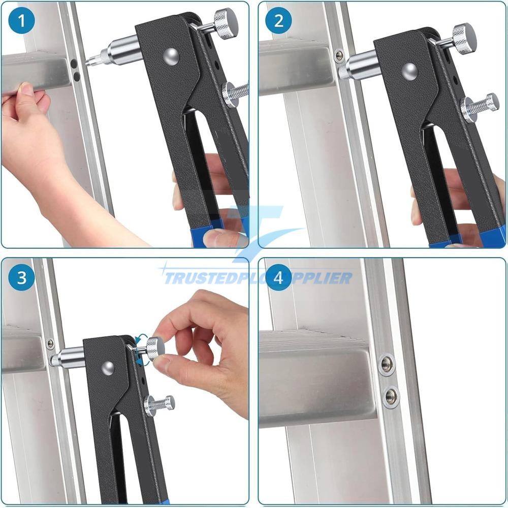 86Pcs Heavy Blind Rivet Nut Tool Kit Hand Riveter Wrench Threaded Insert Rivnut