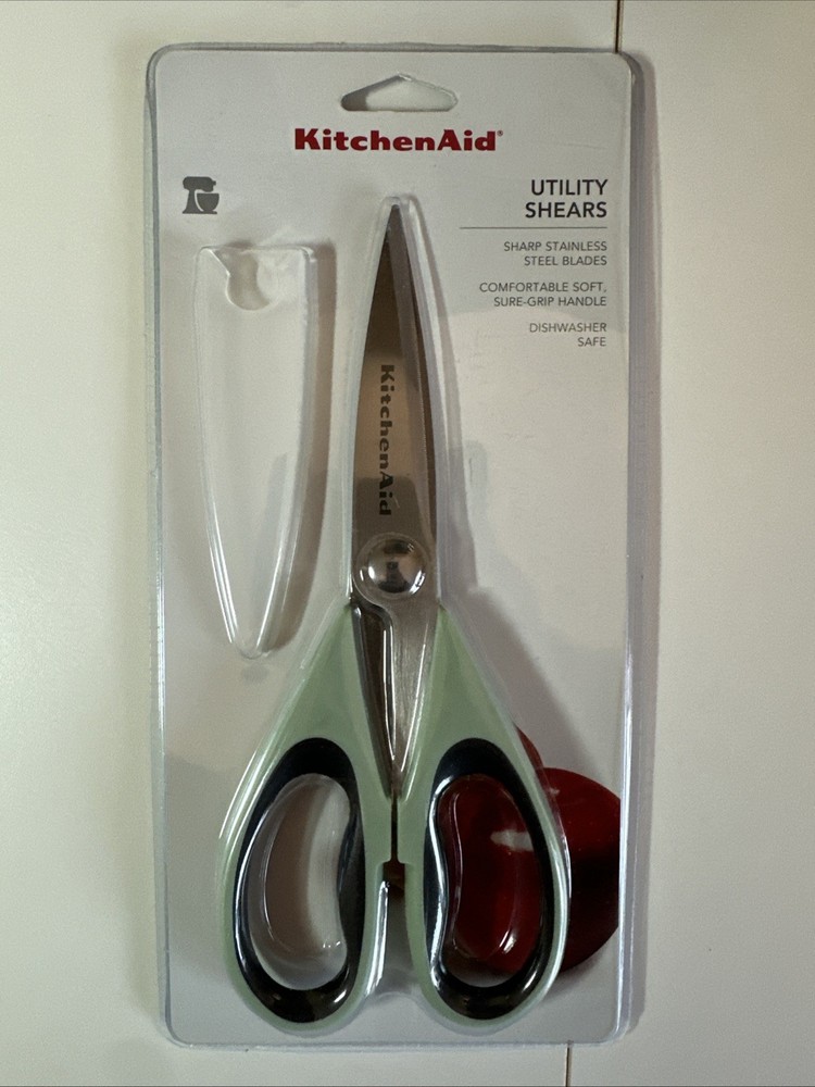 Kitchenaid Utility Shears, NEW, W/ Blade Sheath, Mint Green