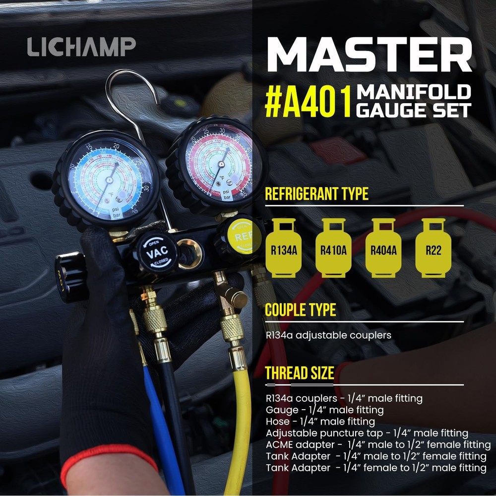 Multifunctional Refrigerant Gauge Set for AC Systems