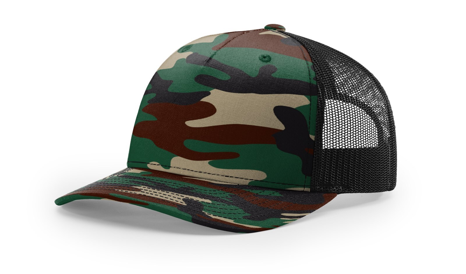 Richardson 112FP 5 Panel Trucker Cap Adjustable Duck Camo Hat