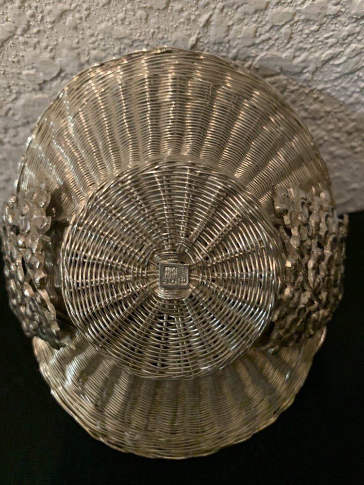 Chinese Antique Stering Silver Basket With Mark