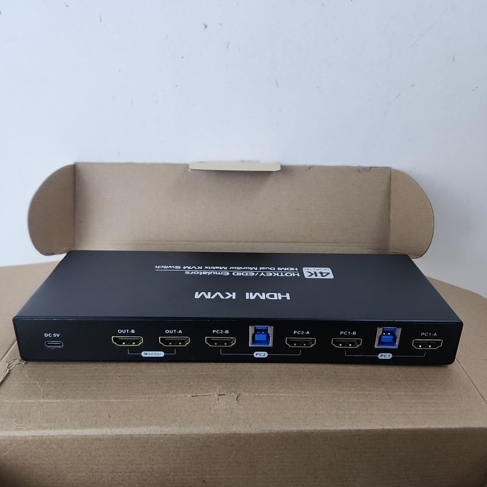 KVM Switch 2 Monitors 2 Computers 4k 144hz Extended Display HDMI