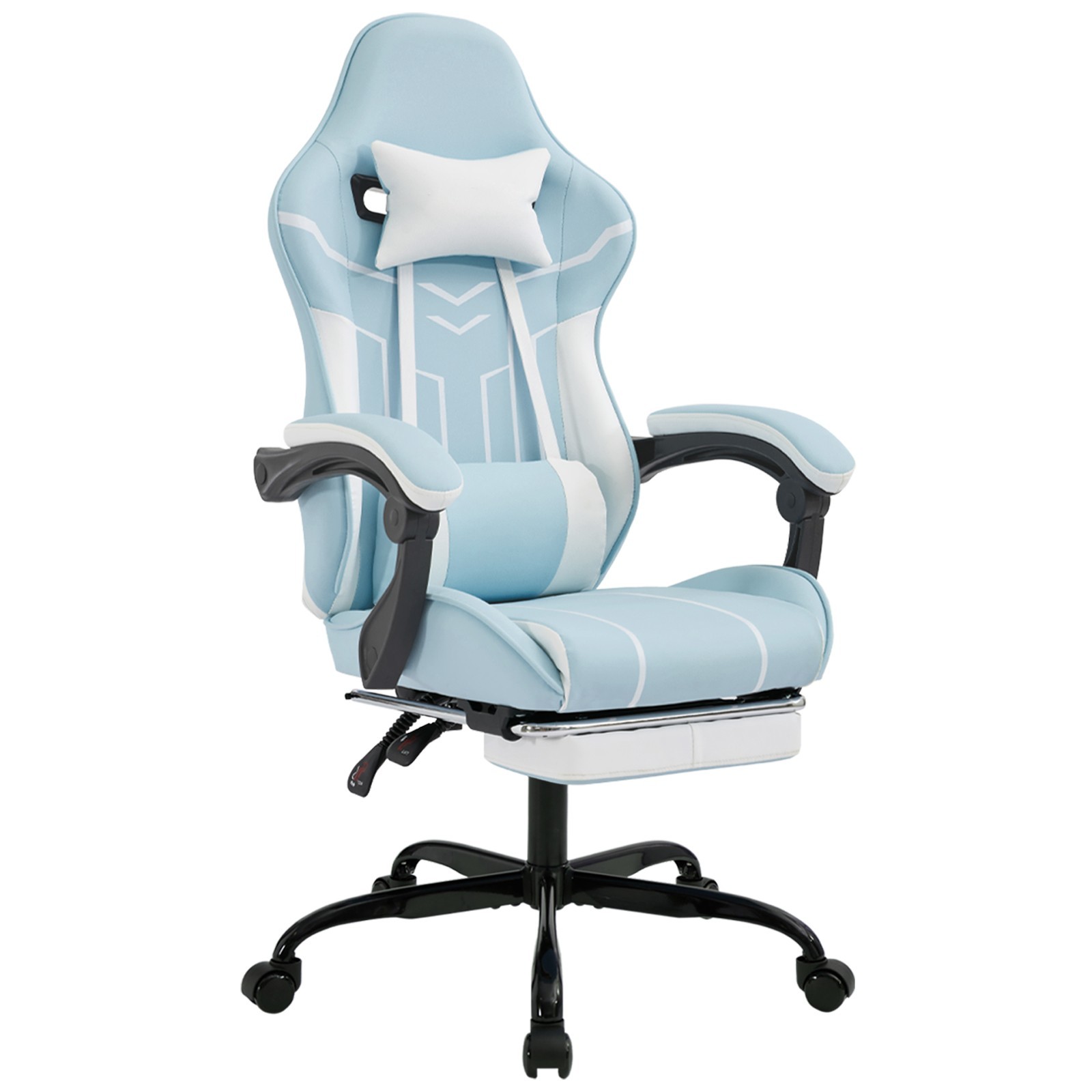 Computer Chair with Footrest and Lumbar Support Height Adjustable Gaming Chair