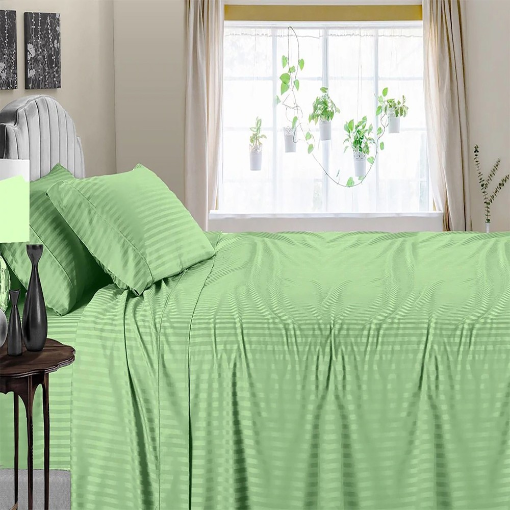Soft Bedding 1000 - 1200 Thread Count 100% Cotton Moss Stripe Select Item