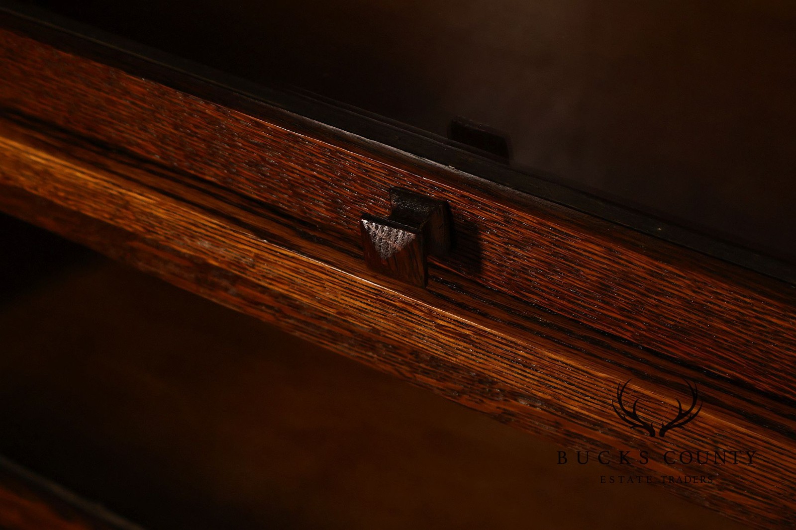 Antique Globe Three-Stack Barrister Bookcase With Base Drawer